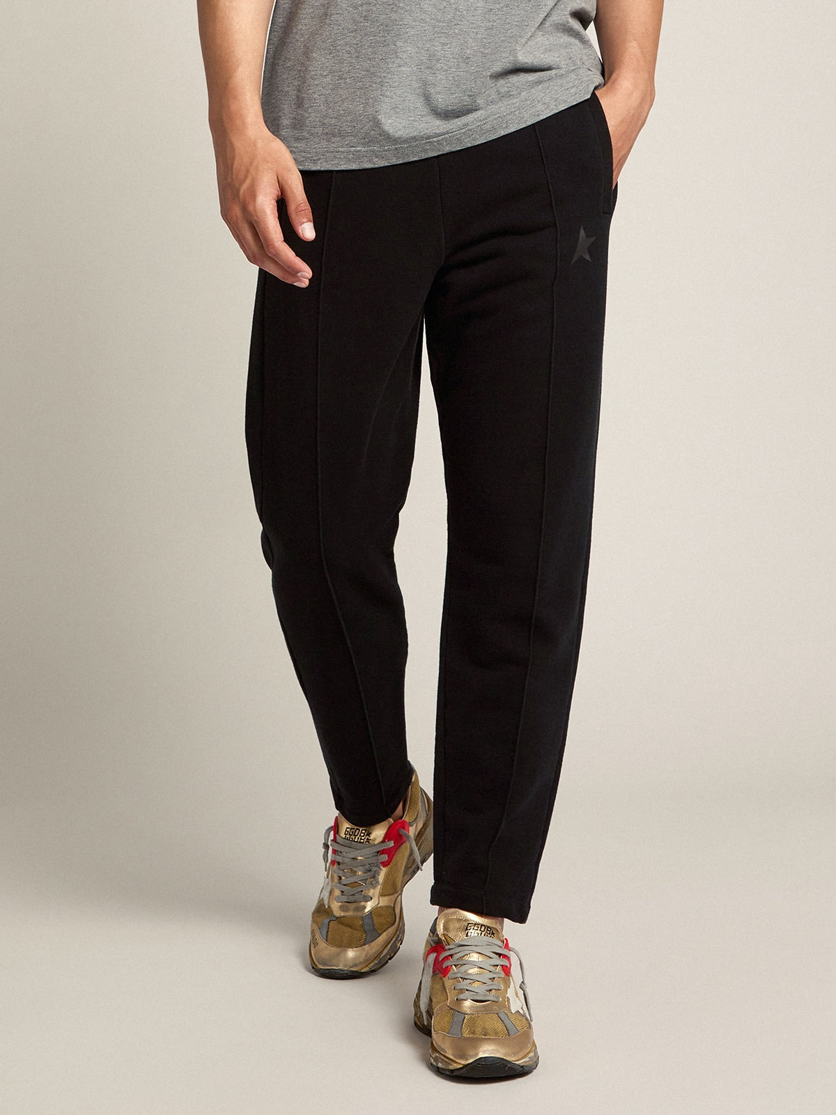 Men's black joggers with star on the front - Golden Goose Men