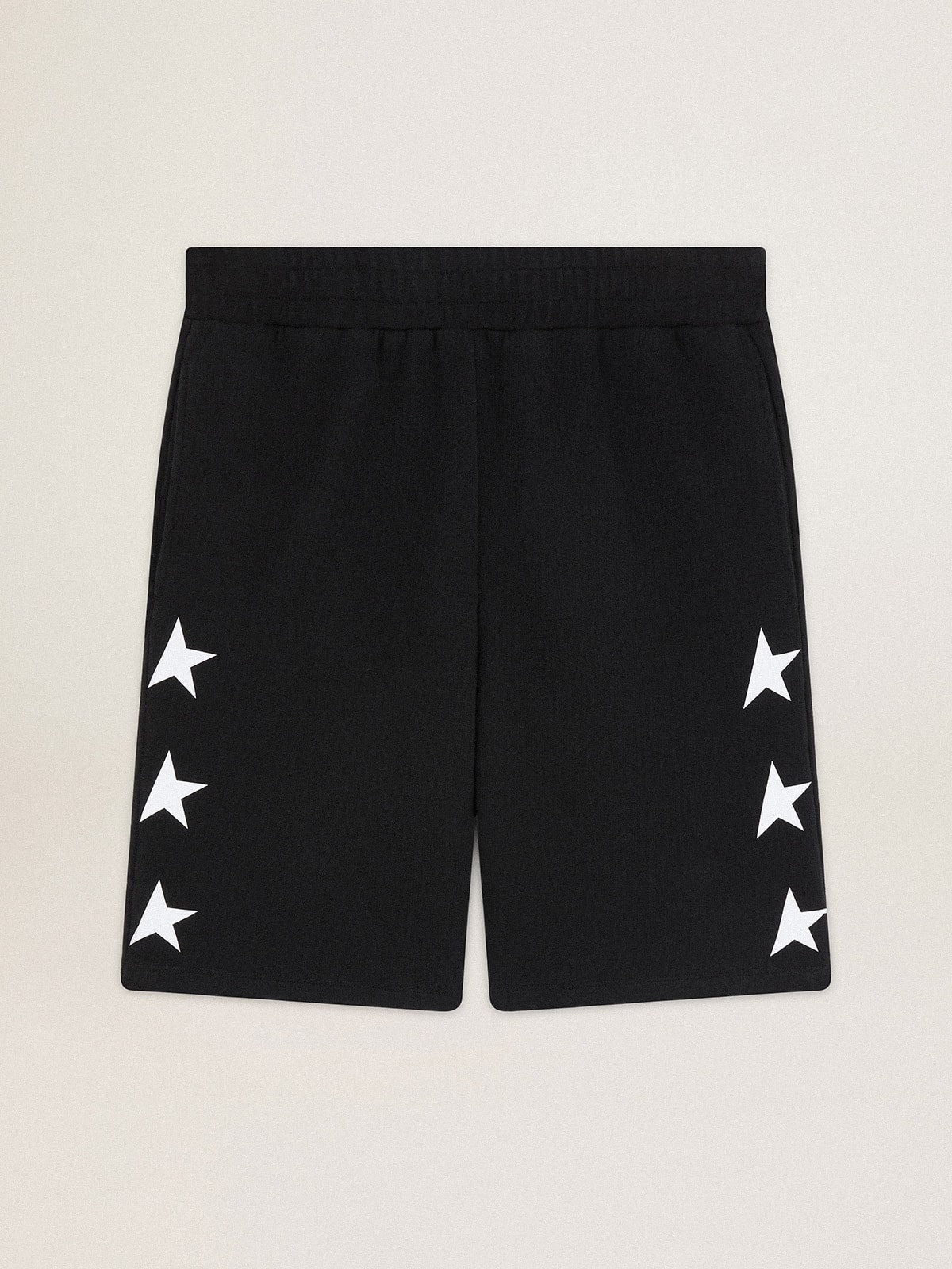 Men's black bermuda shorts with white stars - Golden Goose Men