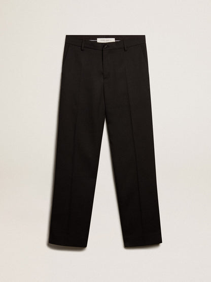 Men’s tuxedo pants in black wool gabardine - Golden Goose Men