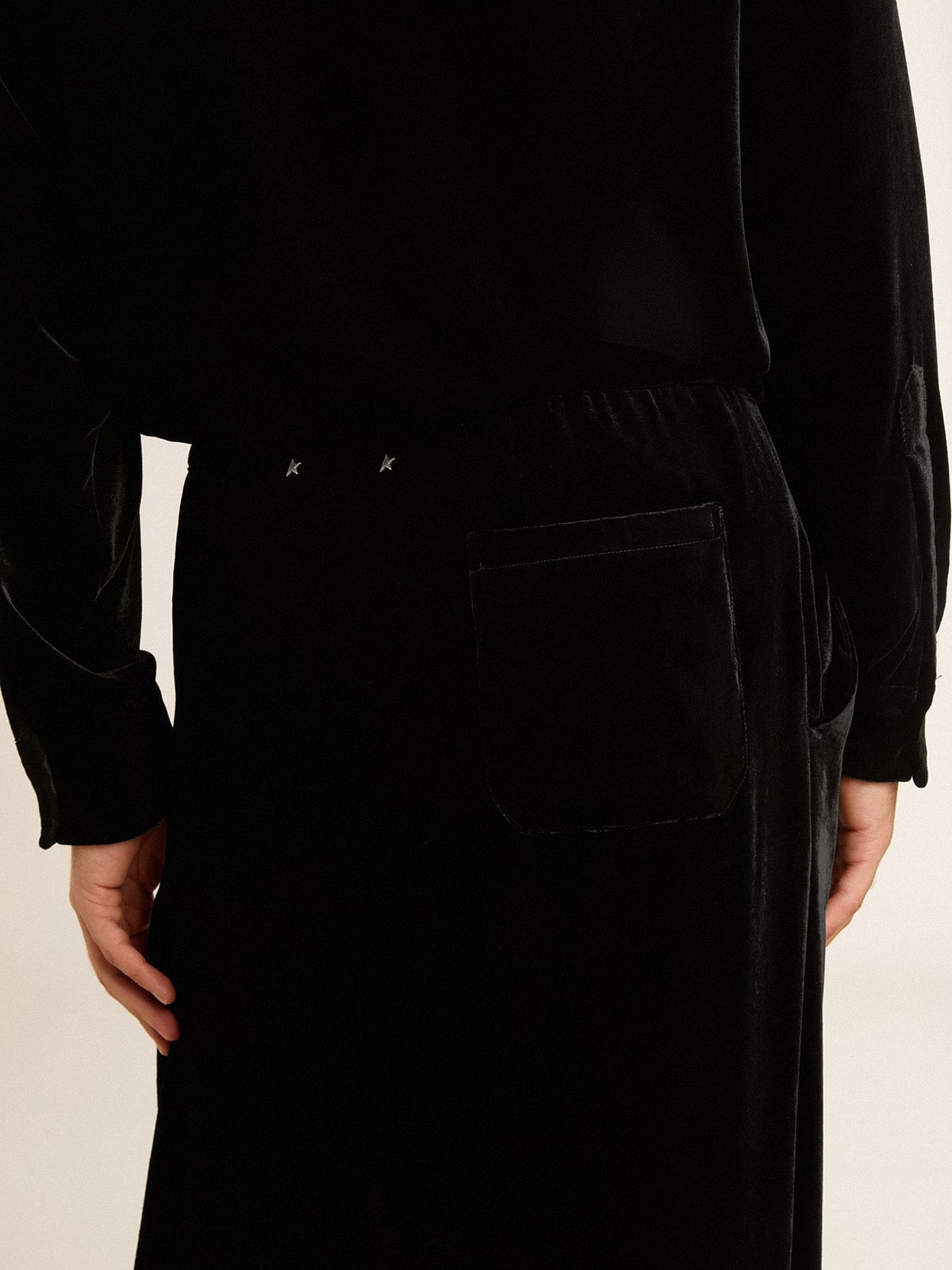 Men's black velvet effect pants - Golden Goose Men
