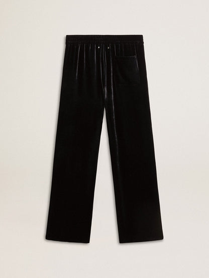 Men's black velvet effect pants - Golden Goose Men