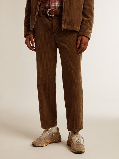 Men's dark olive corduroy pants - Golden Goose Men