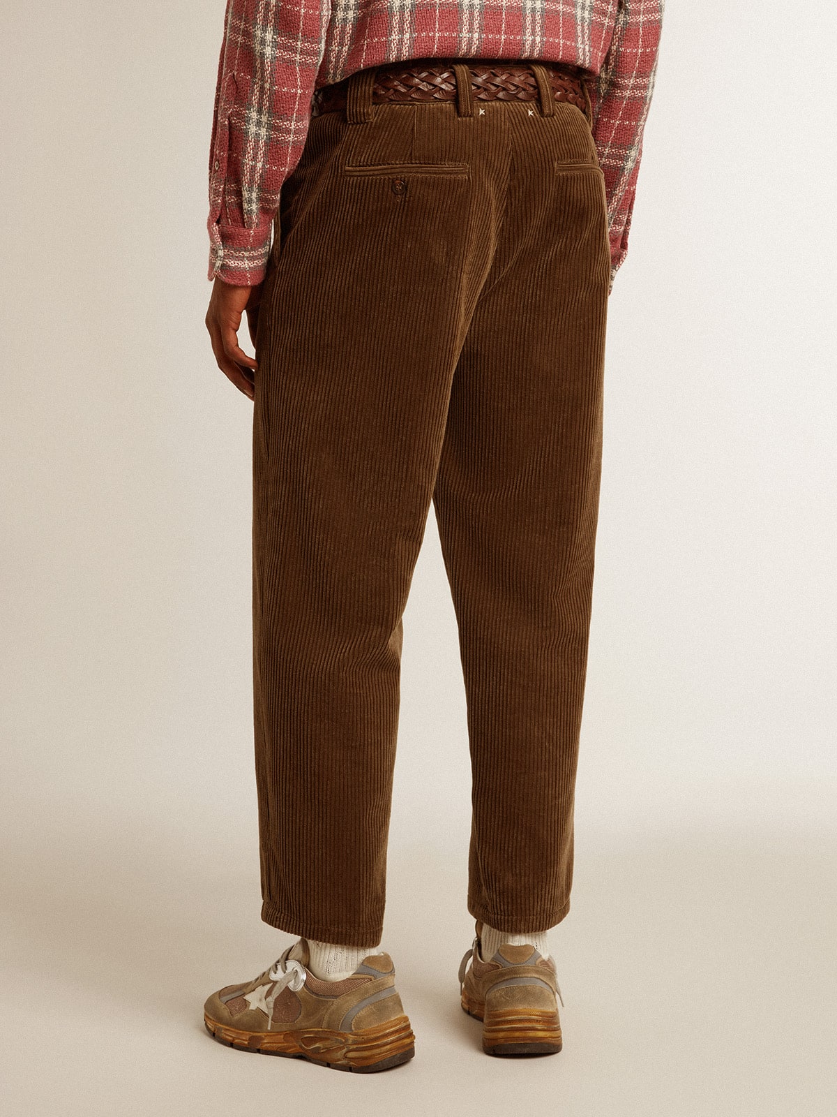 Men's dark olive corduroy pants - Golden Goose Men