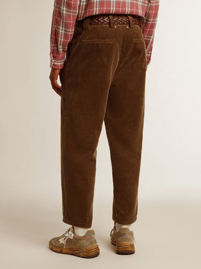 Men's dark olive corduroy pants - Golden Goose Men
