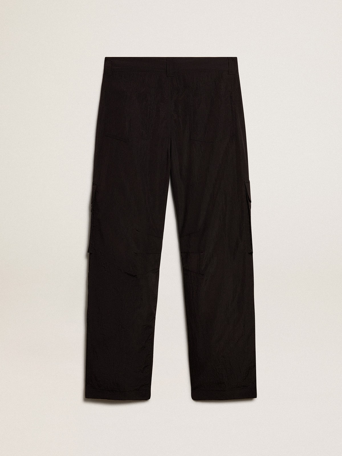 Black-colored ripstop nylon cargo pants - Golden Goose Men