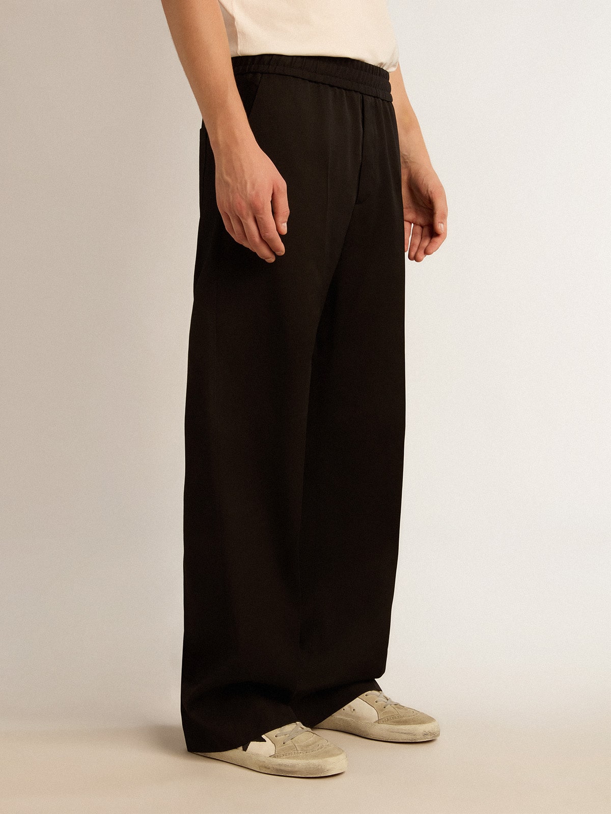 Men’s joggers in black wool - Golden Goose Men