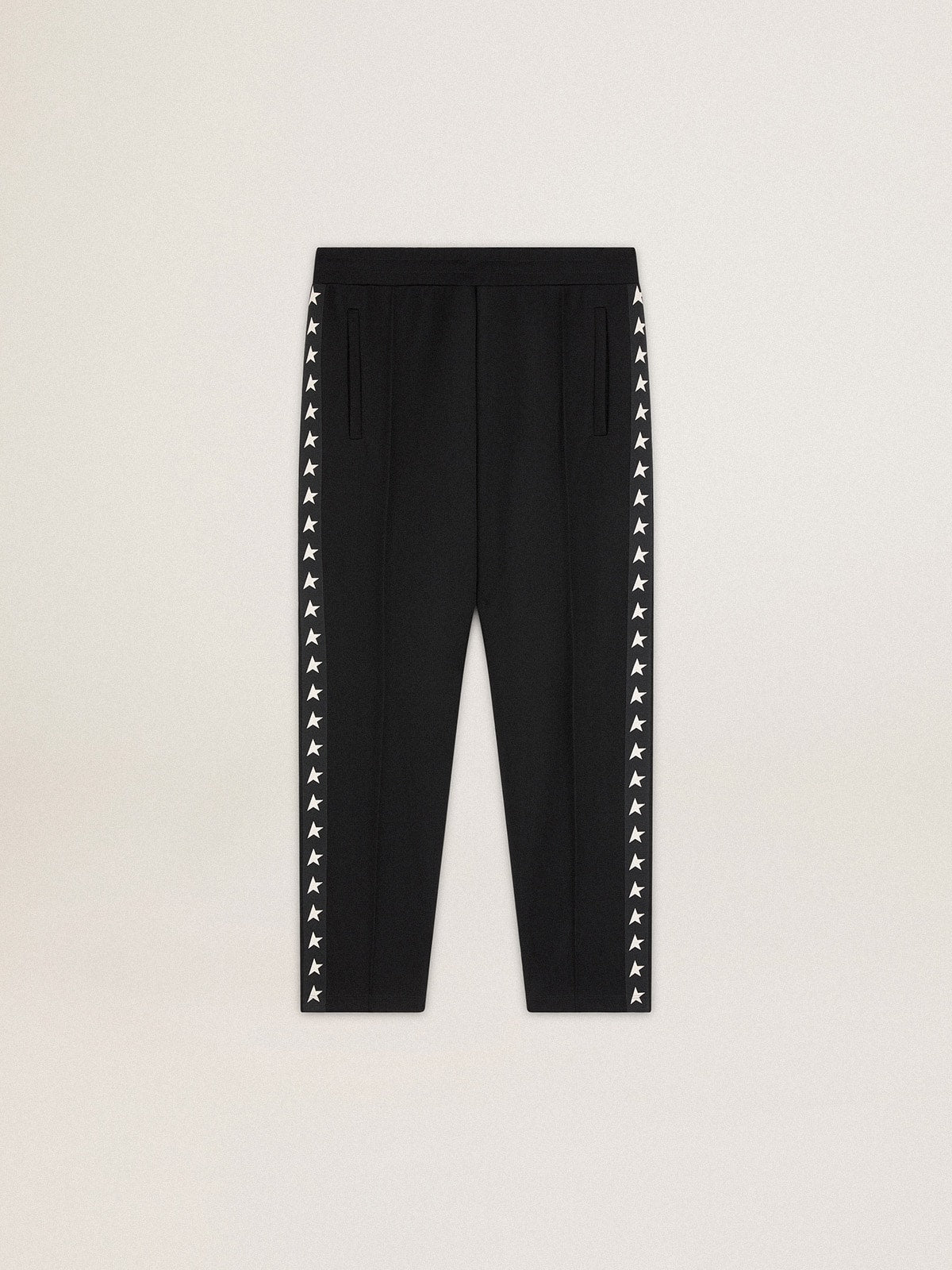 Men's black joggers with white stars on the sides - Golden Goose Men