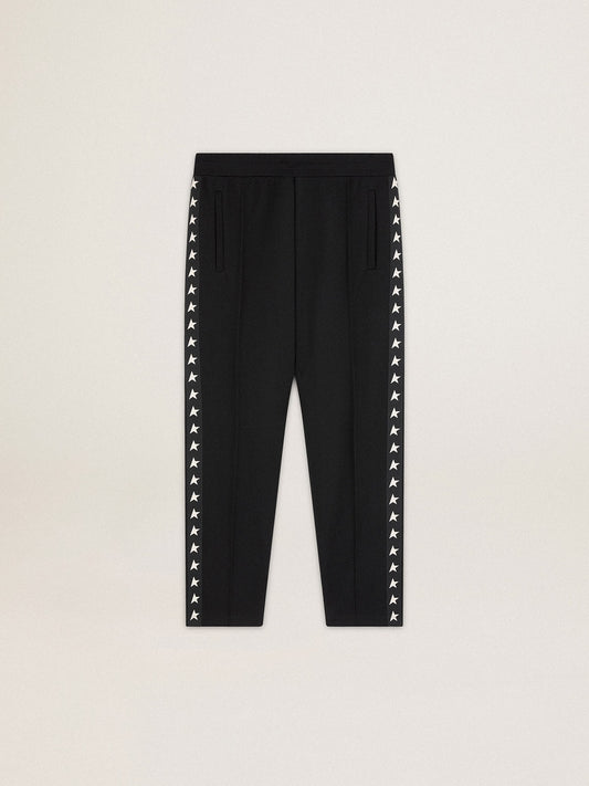 Men's black joggers with white stars on the sides - Golden Goose Men