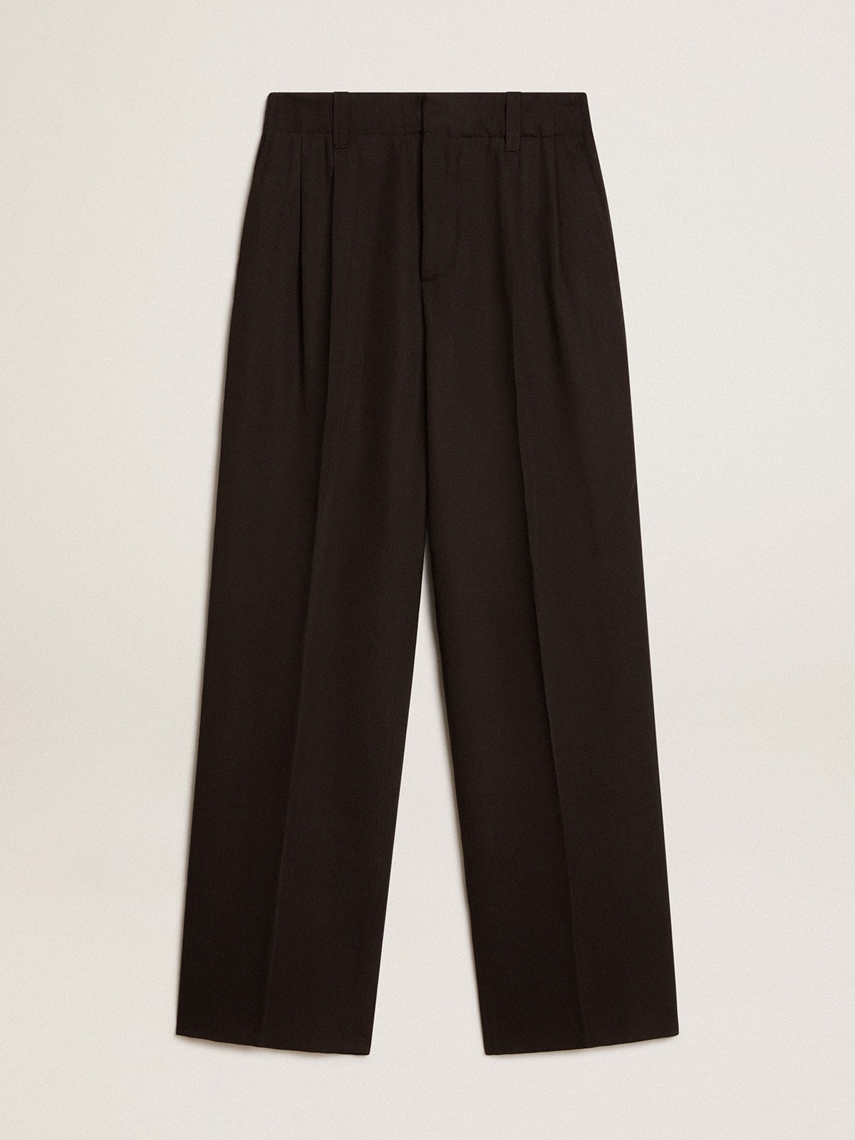 Black wool and viscose blend pants - Golden Goose Men