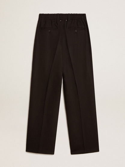 Black wool and viscose blend pants - Golden Goose Men