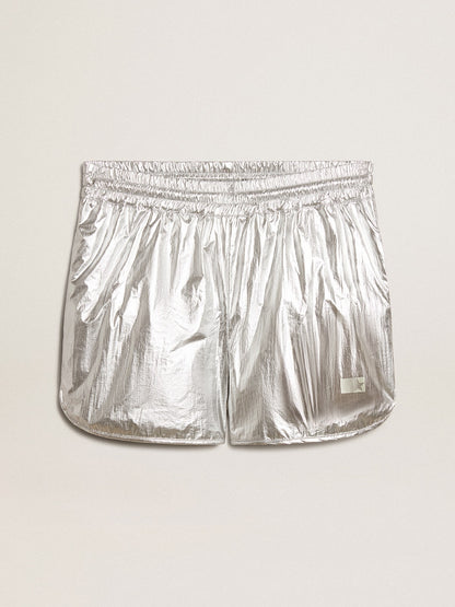 Men's running shorts in silver fabric - Golden Goose Men