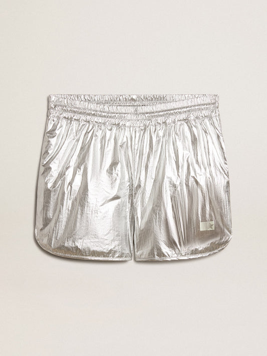 Men's running shorts in silver fabric - Golden Goose Men