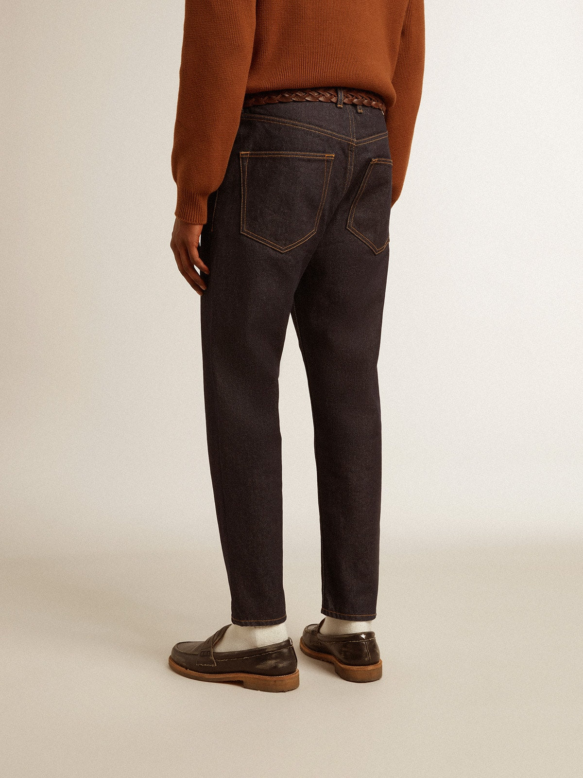 Men’s dark blue jeans in one-wash denim - Golden Goose Men