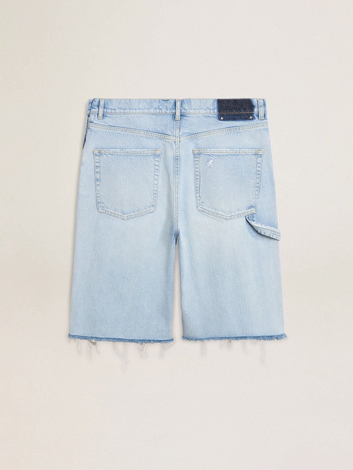 Men's denim Bermuda shorts with lived-in effect - Golden Goose Men