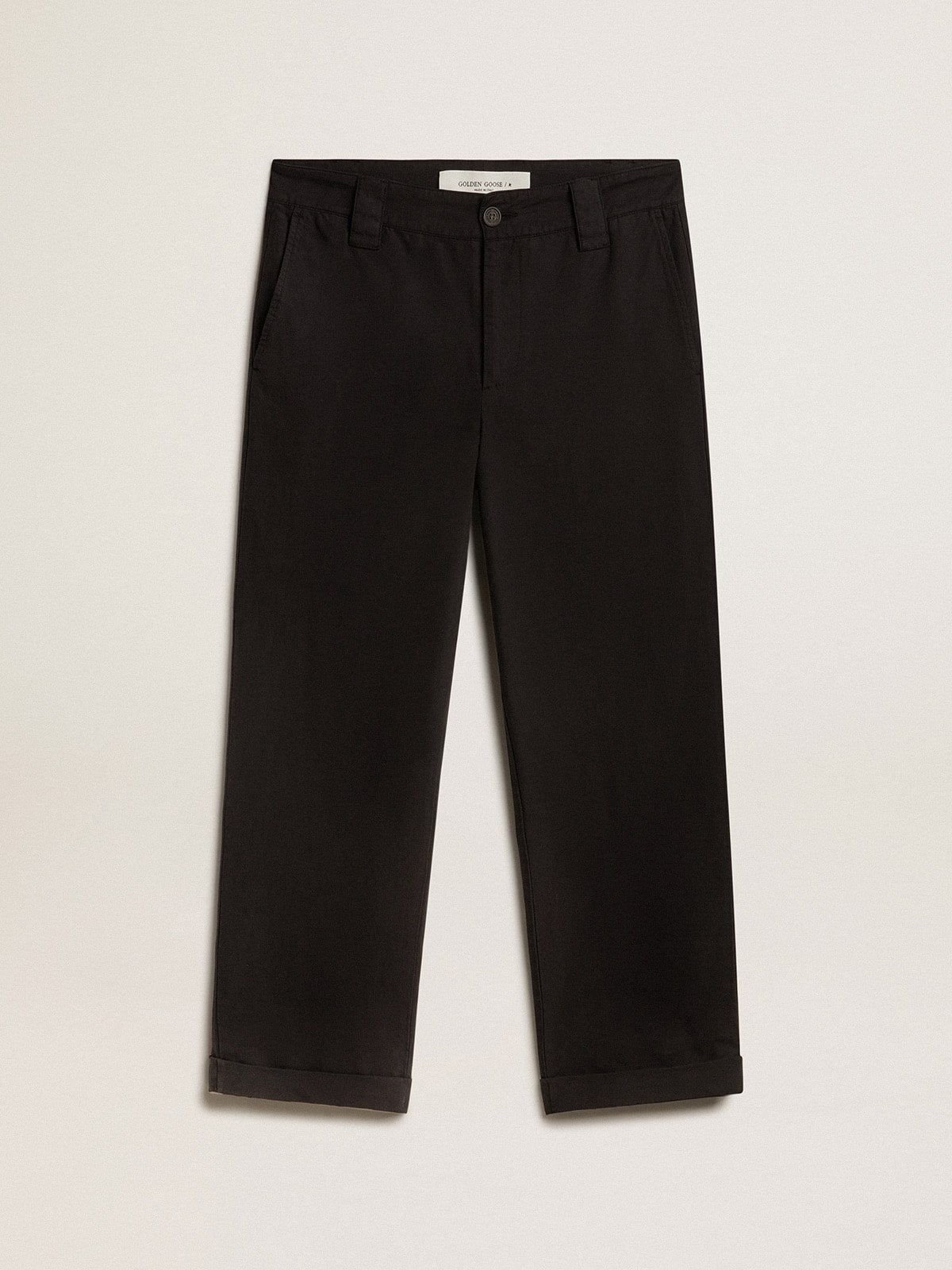 Men's black cotton chinos - Golden Goose Men