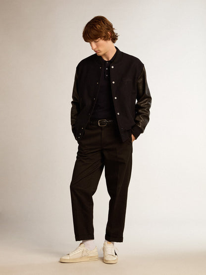 Men's black cotton chinos - Golden Goose Men