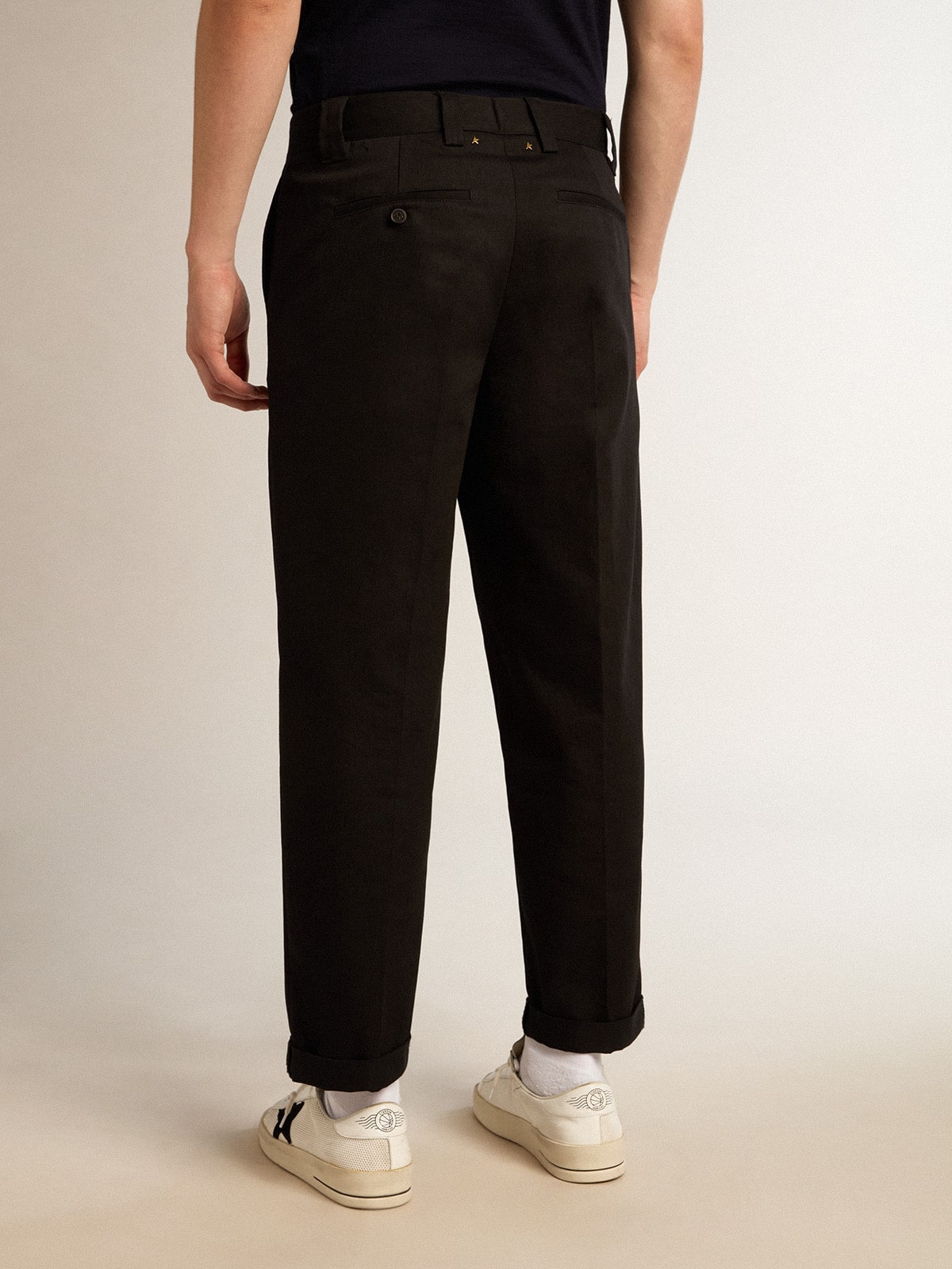 Men's black cotton chinos - Golden Goose Men