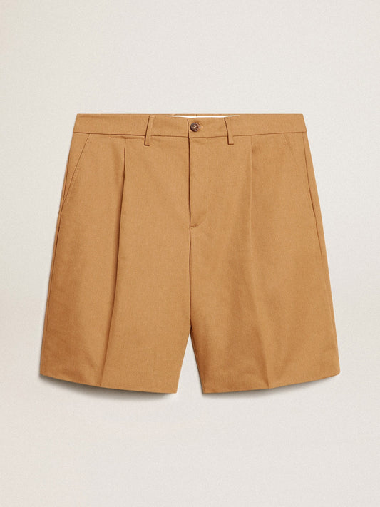 Men's Bermuda shorts in beige cotton - Golden Goose Men