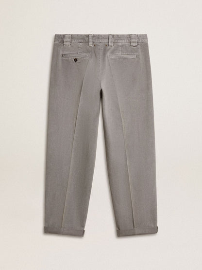 Gray-colored cotton chino pants - Golden Goose Men