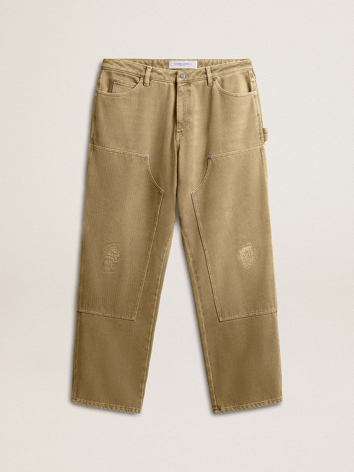 Men's distressed-effect cotton pants - Golden Goose Men