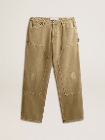 Men's distressed-effect cotton pants - Golden Goose Men
