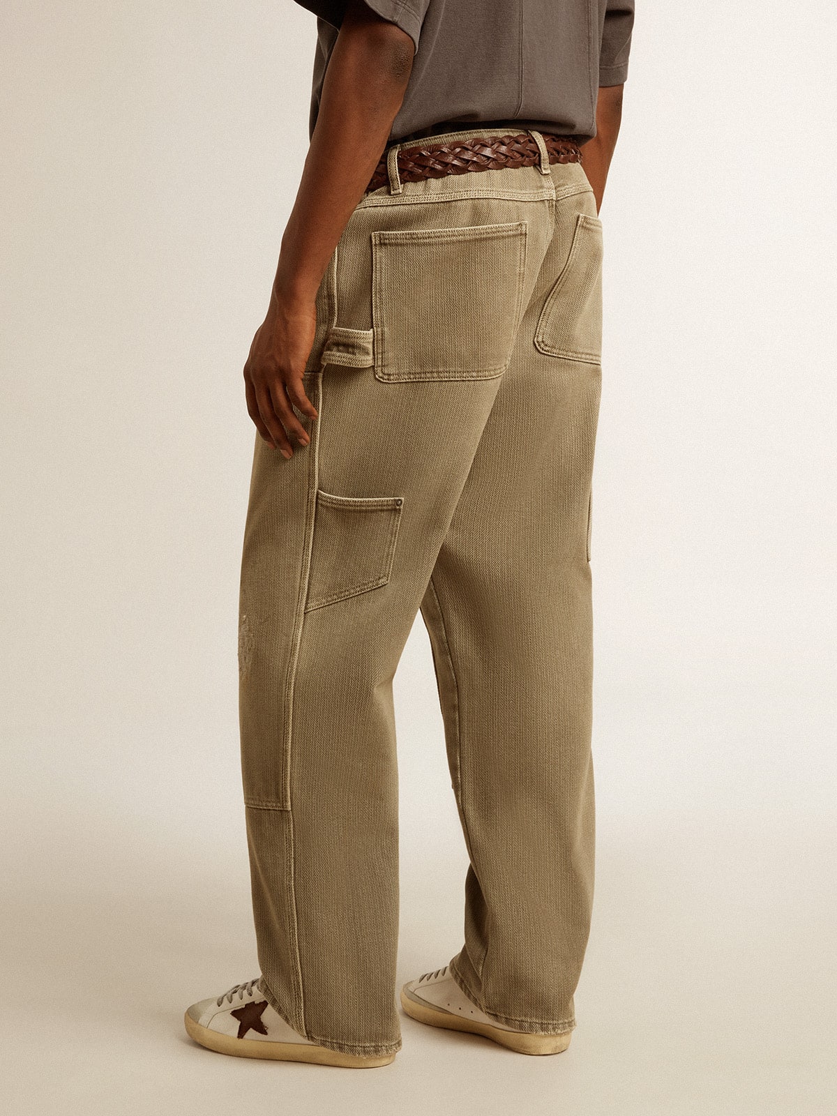 Men's distressed-effect cotton pants - Golden Goose Men