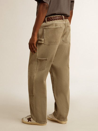 Men's distressed-effect cotton pants - Golden Goose Men