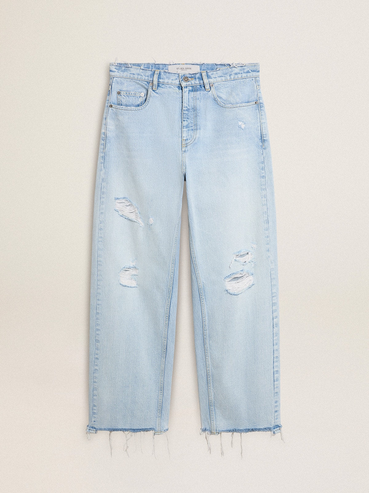 Men’s pants in lived-in effect denim - Golden Goose Men