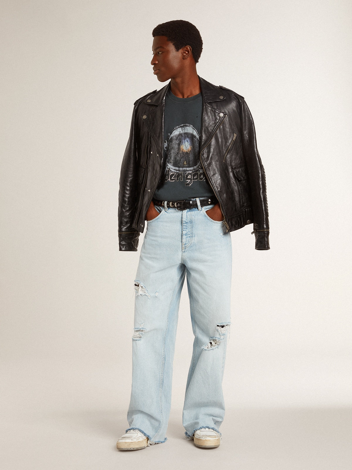 Men’s pants in lived-in effect denim - Golden Goose Men