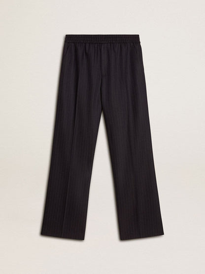 Men's wool joggers with vertical thin stripes - Golden Goose Men