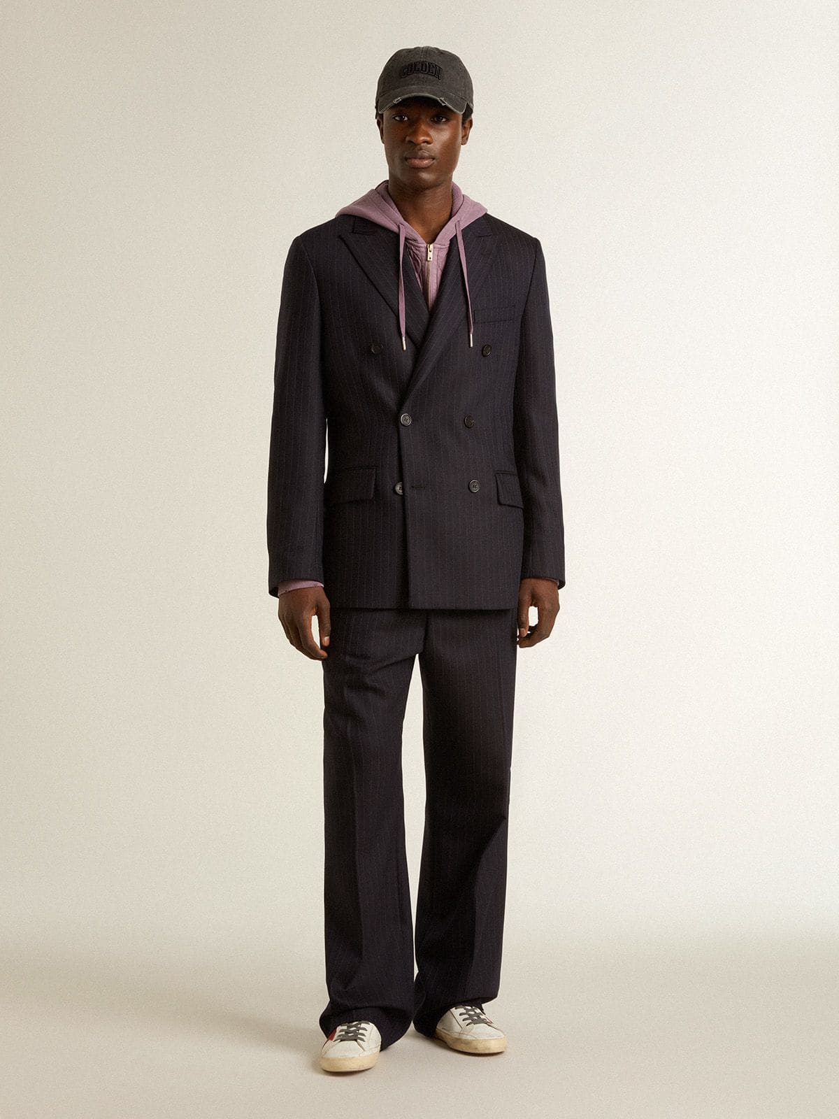Men's wool joggers with vertical thin stripes - Golden Goose Men