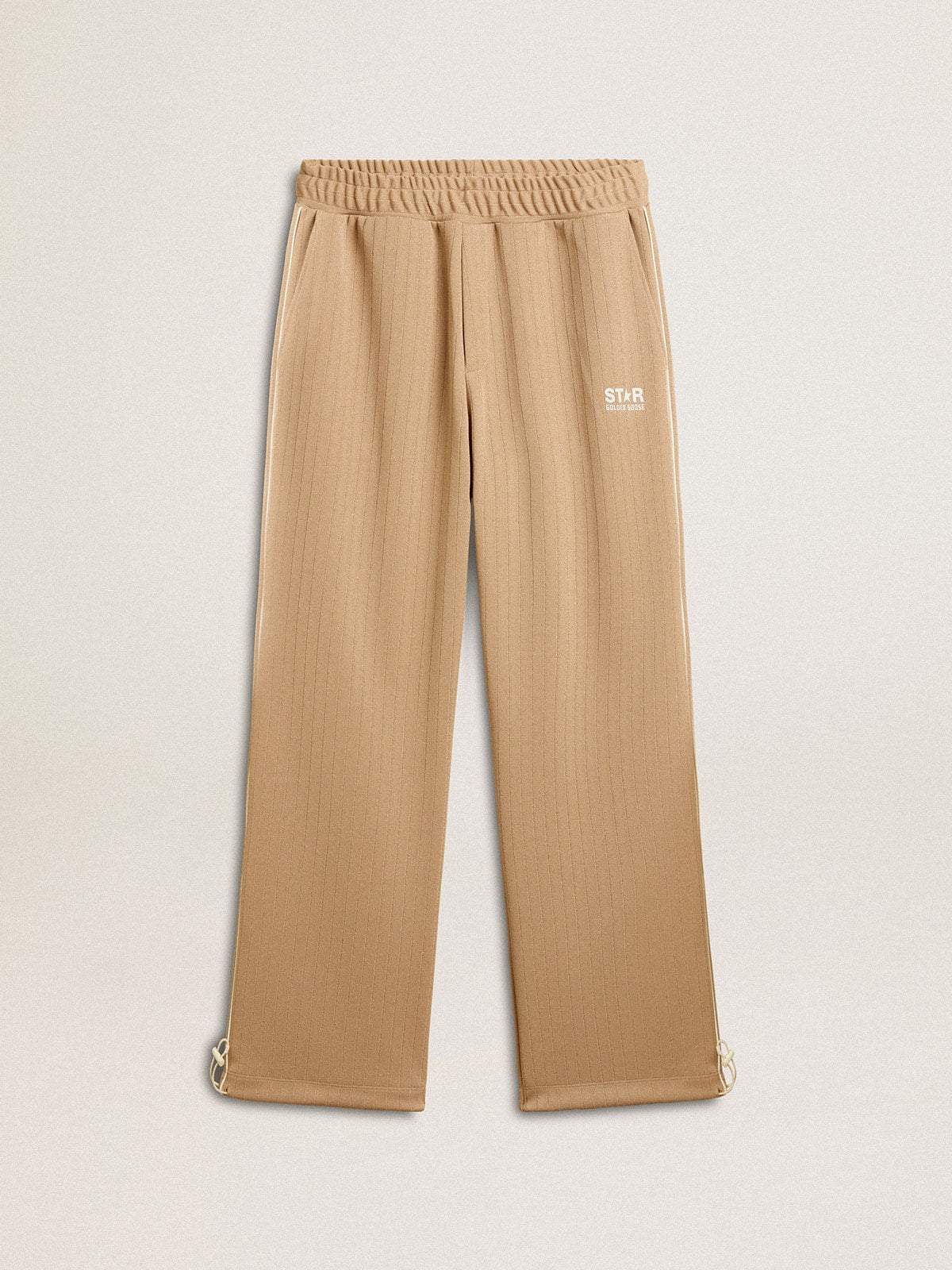 Men’s light beige joggers with white logo - Golden Goose Men
