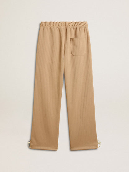 Men’s light beige joggers with white logo - Golden Goose Men