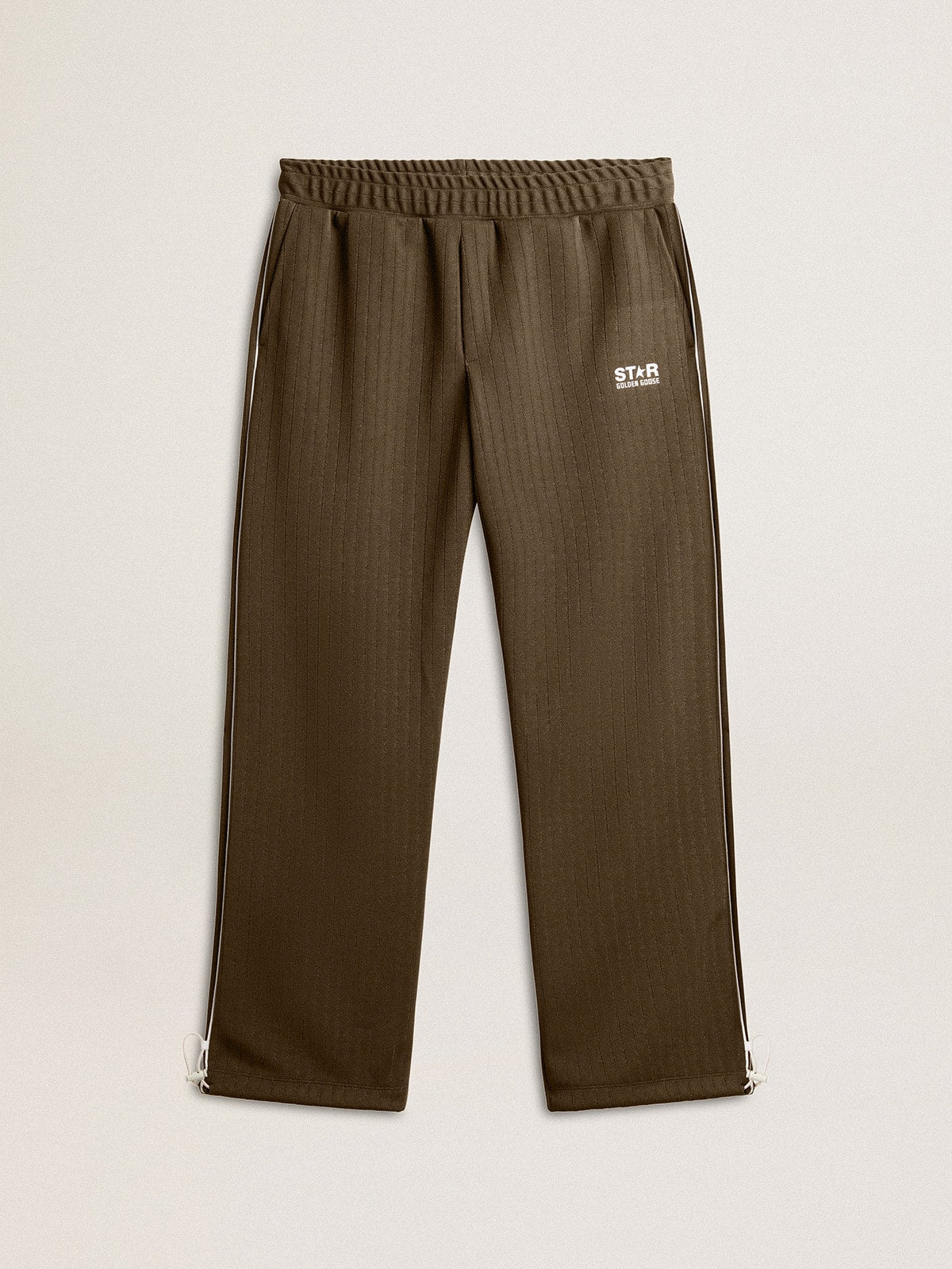 Men’s military green joggers with white logo - Golden Goose Men
