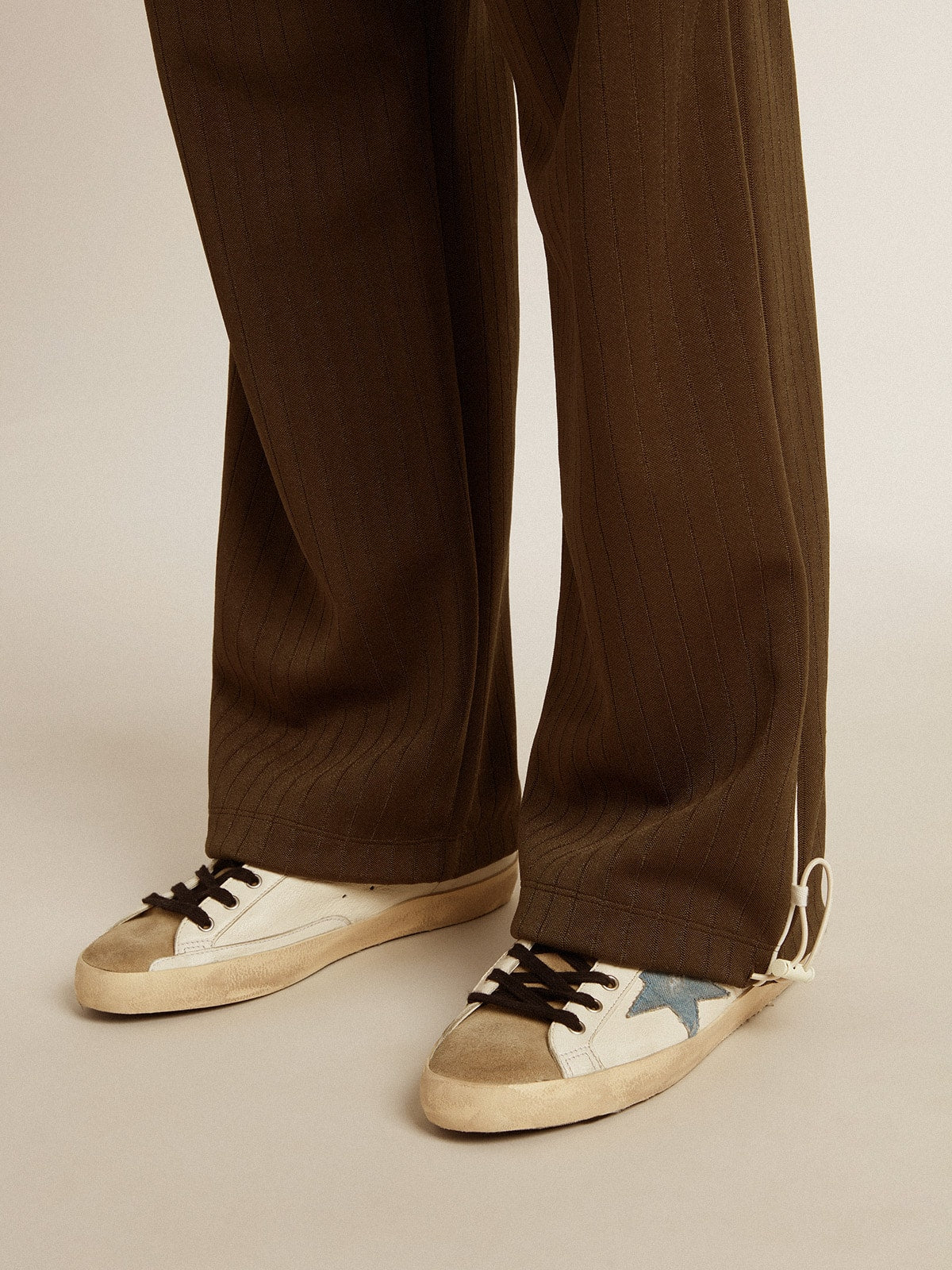 Men’s military green joggers with white logo - Golden Goose Men