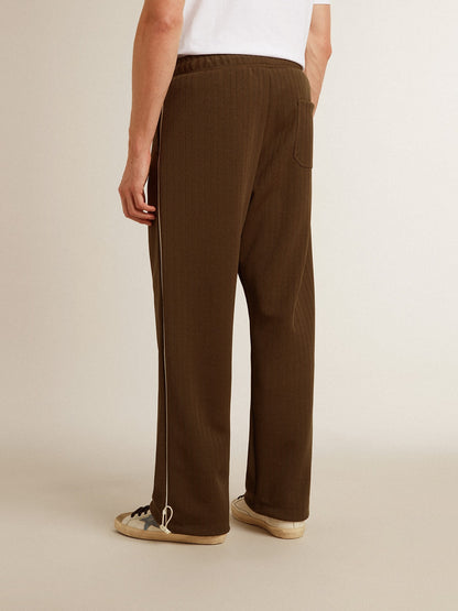Men’s military green joggers with white logo - Golden Goose Men