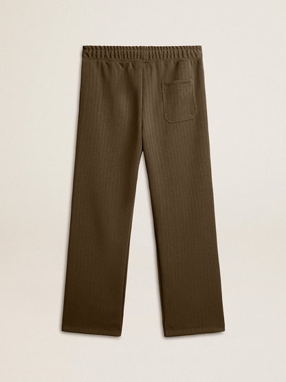 Men’s military green joggers with white logo - Golden Goose Men