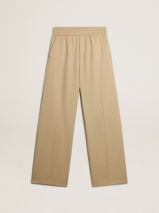 Men’s sand-colored joggers with pocket on the back - Golden Goose Men