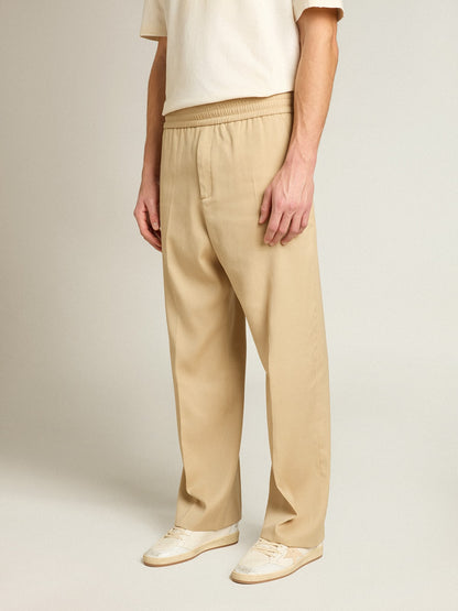 Men’s sand-colored joggers with pocket on the back - Golden Goose Men