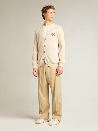 Men’s sand-colored joggers with pocket on the back - Golden Goose Men