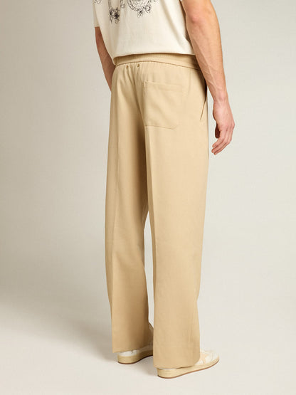Men’s sand-colored joggers with pocket on the back - Golden Goose Men