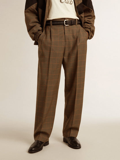Men's pants in three-colored houndstooth - Golden Goose Men