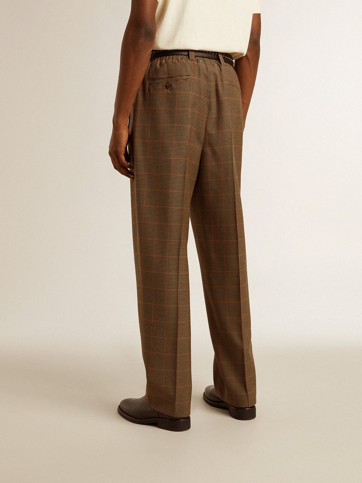 Men's pants in three-colored houndstooth - Golden Goose Men