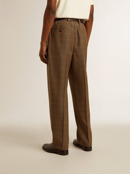 Men's pants in three-colored houndstooth - Golden Goose Men