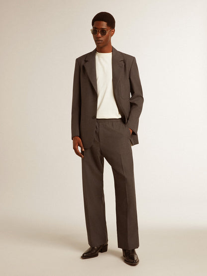 Men's soft pants in anthracite gray wool - Golden Goose Men