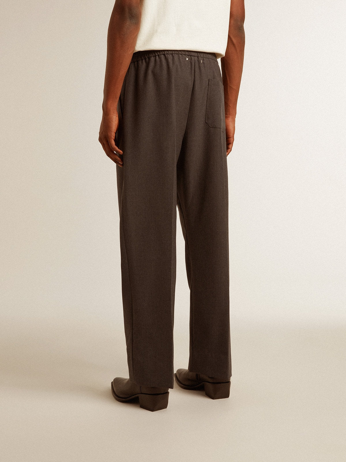 Men's soft pants in anthracite gray wool - Golden Goose Men