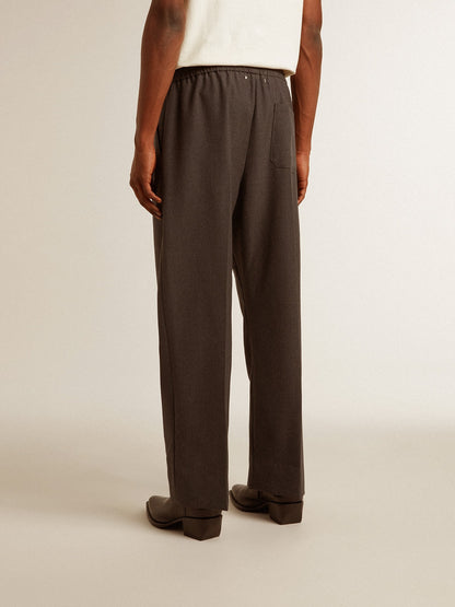 Men's soft pants in anthracite gray wool - Golden Goose Men