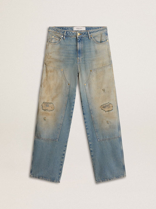 Men's distressed sand-washed jeans - Golden Goose Men