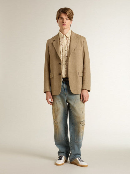 Men's distressed sand-washed jeans - Golden Goose Men