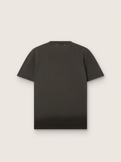 Men’s T-shirt in anthracite cotton jersey with perforated heart - Golden Goose Men